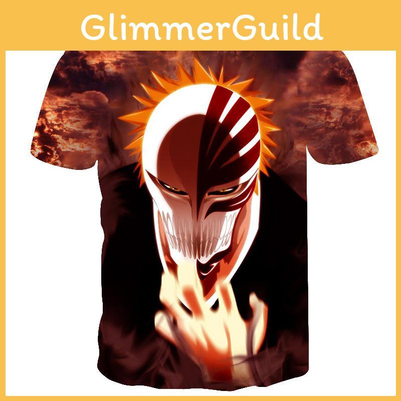 Stylish Womens Mens Anime Bleach 3d Print Casual T-shirt Short Sleeve Tees Tops