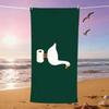 A Beach Towel Featuring a Cross-Species Dialogue Theme, Designed for The Goose Festival. It Is Soft,Special Effects Green Screen
