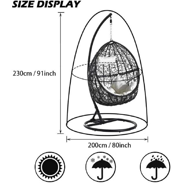 Patio Egg Chair Cover, Extra Large Double Egg Chair Cover for Outdoor Furniture, Heavy Duty Swing Hanging Egg Chair Cover Waterproof, Anti-UV,