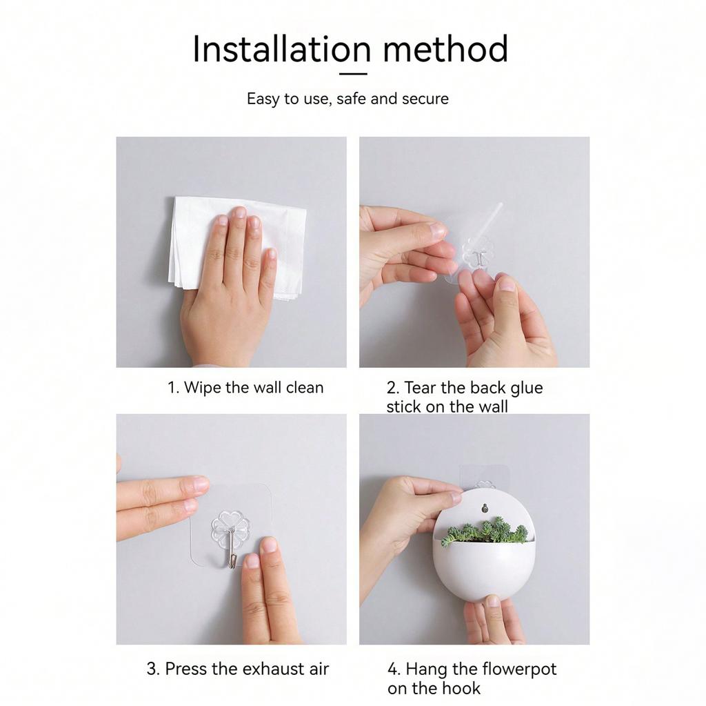 2pcs Home Hydroponics Wall Hanging Flowerpot Wall Hanging Vase Lazy Plastic Wall Hanging Wall Hanging Flowerpot