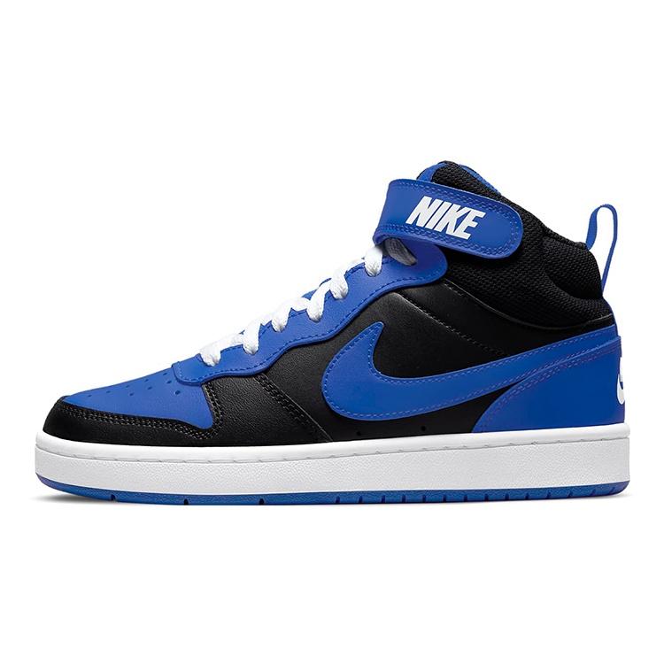(GS) Nike Court Borough Mid 2 Black Game Royal Kids DM8872-001 EU 35.5