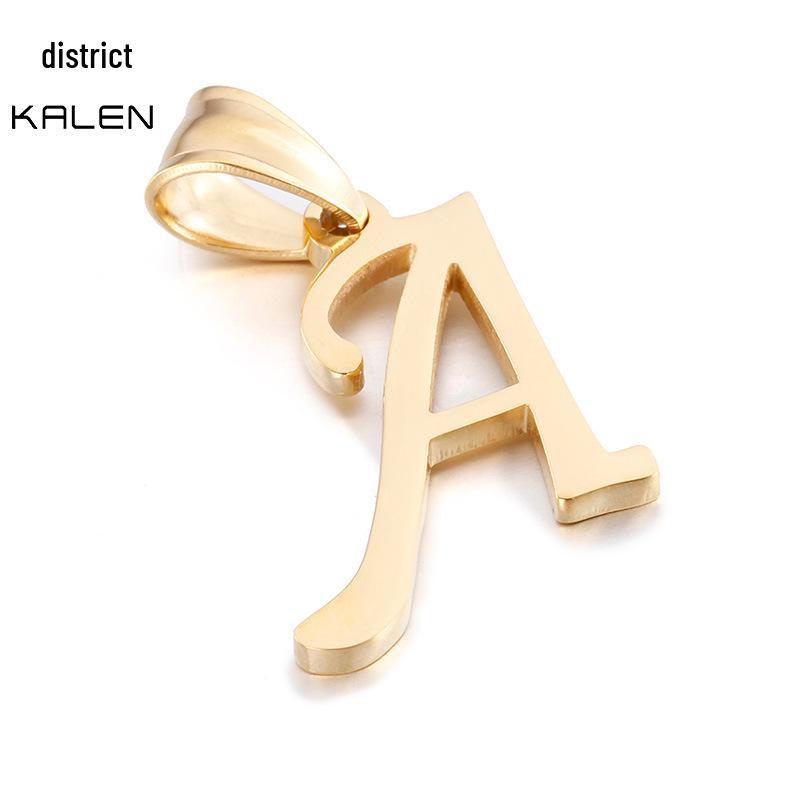 European and American Style Stainless Steel Pendant Jewelry - 26 Golden Titanium Steel Letters