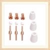 60Pcs Ceramic + Metal Air Plasma Cutting Cutter Consumables Extended TIP Nozzle Electrode For PT31 LG40 Torch CUT-50D