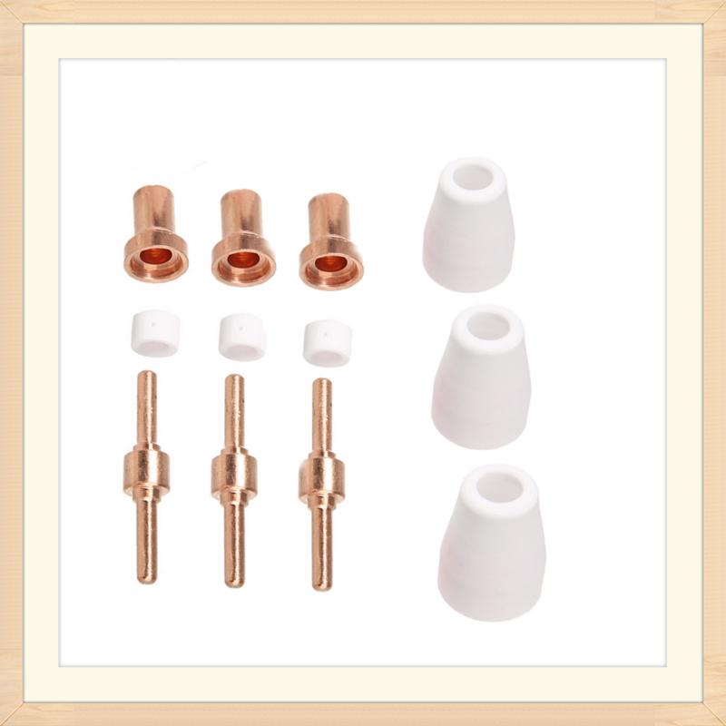 60 Stück Keramik + Metall Luftplasma Schneidbrenner Verschleißteile Verlängerte DÜSE Elektrode Für PT31 LG40 Brenner CUT-50D