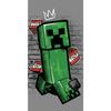Minecraft - "Metro Art Creeper" Cotton Beach Towel - Green/Grey - 70 X 140 Cm