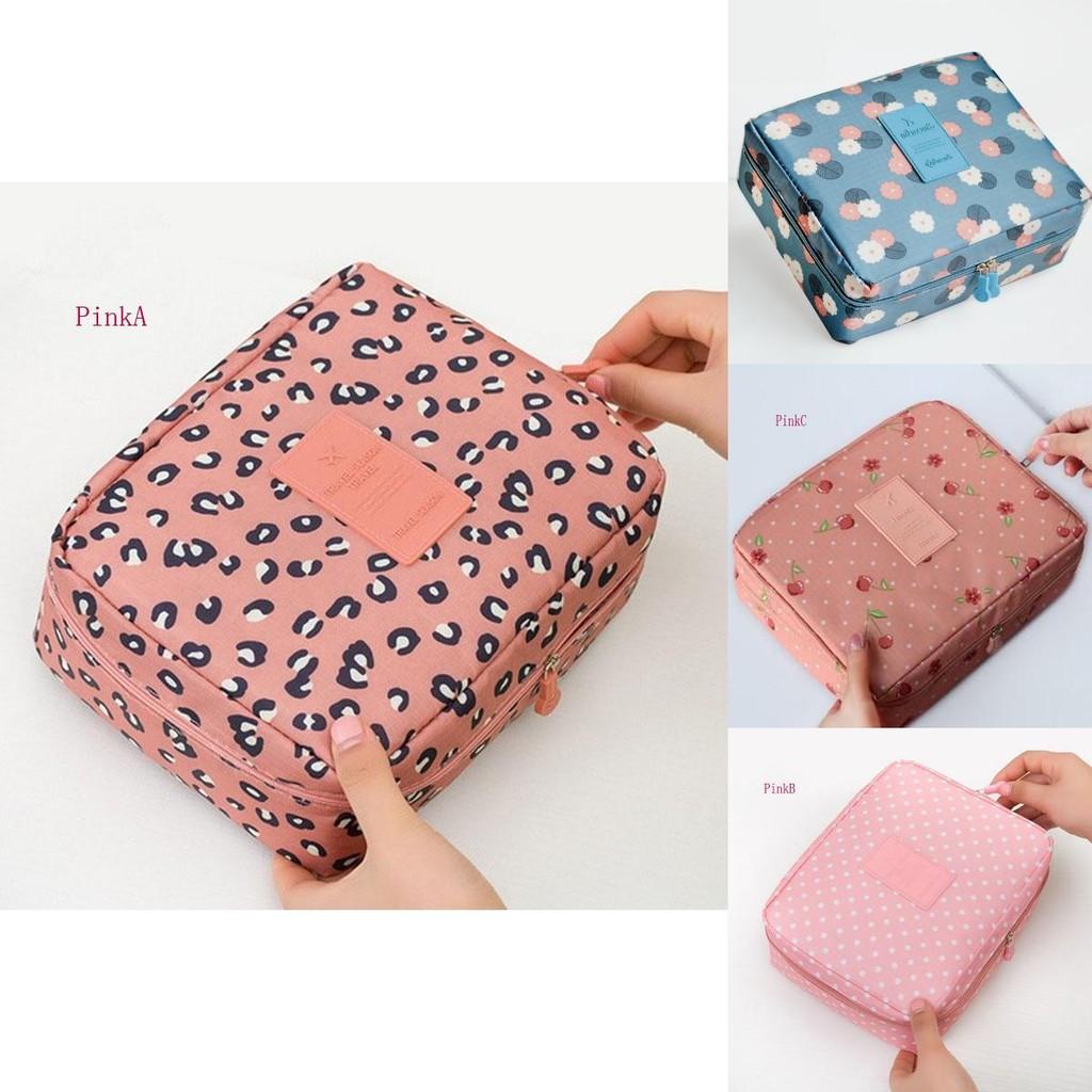 Luxurious Floral Nylon Zipper Women Makeup Bag With Elegant Cosmetic Case Organizer