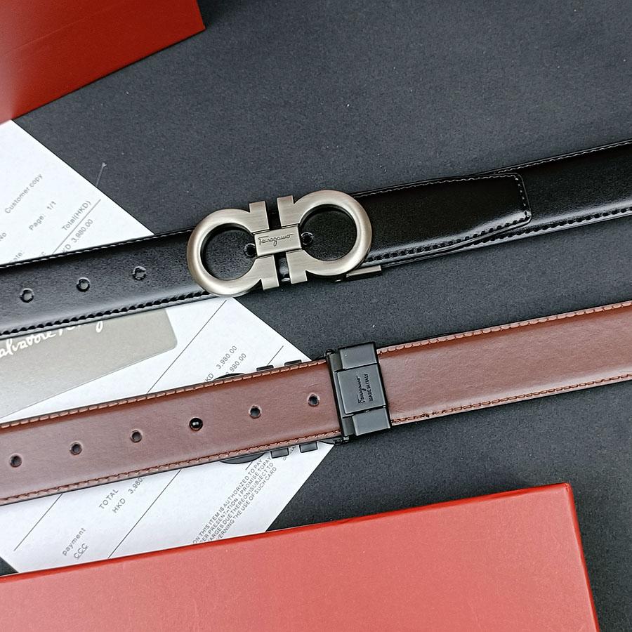 Salvatore Ferragamo Pánský opasek 3,3 cm, luxusní značkový, designový, k obleku, k džínám, formální, značkový