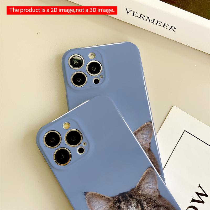 2DFlat Tongue-Out Tabby Cat Phone Case All inclusive film hard iPhone case, compatible with iPhone 18 Pro Max 17 16 15 14 13 12 11