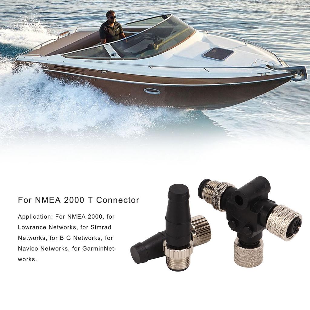 For NMEA 2000 N2K Tee Connector Male Female Terminators M12 5 Pin for Lowrance Networks