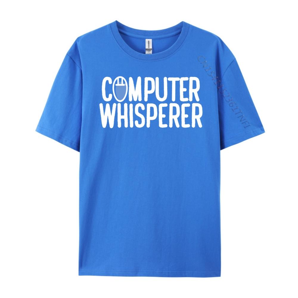 Pc Nerd Techie IT Technicus Computerfluisteraar Blauw En Wit Grafische T-shirts Dames Klassiek Grappige Cadeaus Grote Maten