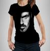 George Michael T-shirt Damski Półdopasowany Bliski Plan Wham Live Aid LGBTQ