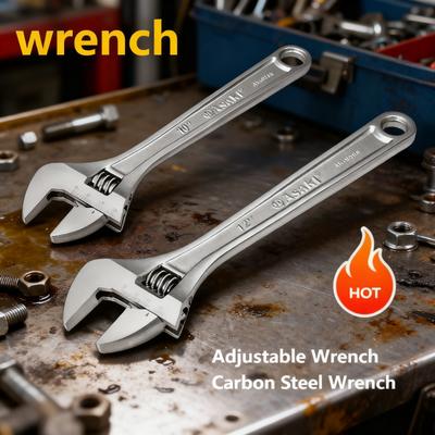 Adjustable Wrench Large Openin Long Handle Universal Spanner Steel Clamp Wrench Mechanical Workshop Hand Tools Hand Repair Tools