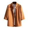 [FUZHIHUA] Shirt Men's 3/4 Sleeve Summer Clothes Fashion Button Up Large Size Plain Color Soft Casual Simple Fashionable Popularity