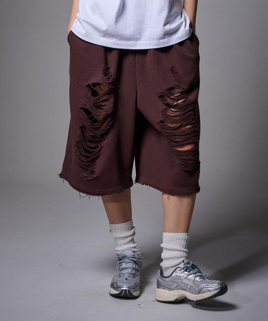 Peideomeonteu Bermuda Scratch Damage Shorts (Grey)