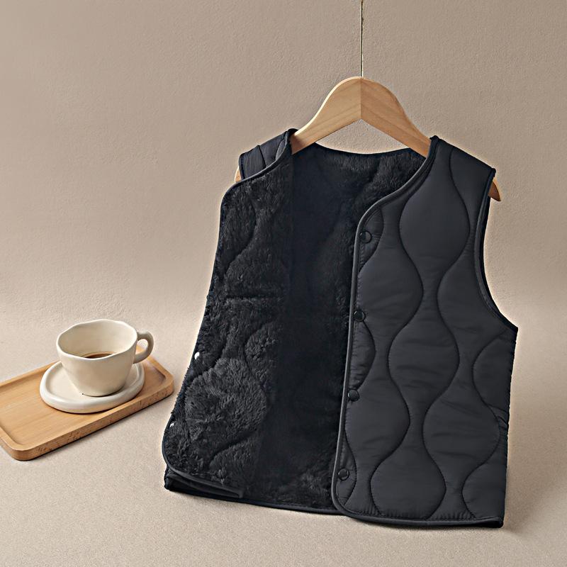 

New Children Warm Cotton Vest Fashion Solid Boys Girls Baby Toddler Autumn Winter Waistcoats Casual Versatile Kids Clothing Tops 160 чорний