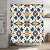 Elegant Blue White Shower Curtain Floral Print Bath Decor for Bathroom Decoration 3D Printed Waterproof Fabric Size: Customizabl