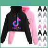 Tik Women Tok Short Pullover Hoodie Spring Autumn Sweatshirt Jumper Crop Tops