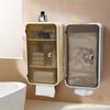 Plastic Cosmetic Storage Box Large Capacity Waterproof Paper Towel Box Dustproof Wall Mounted Makeup Storage Holder for Home