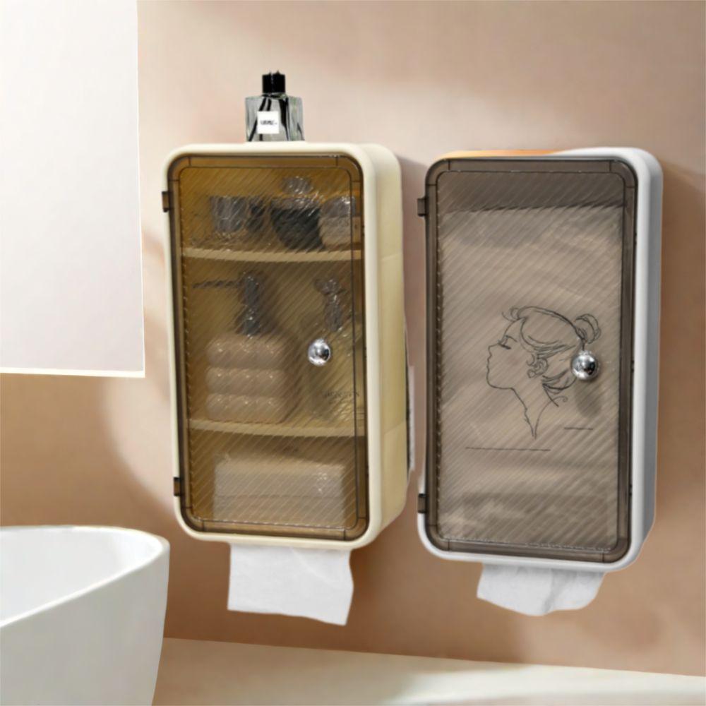 Plastic Cosmetic Storage Box Large Capacity Makeup Storage Holder Extractable Tissue Box Kitchen