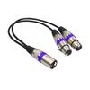 30cm audio kabel s antivibračním efektem, vyvážený přenos, zinková slitina, 2 v 1 XLR samec-XLR samice, audio prodlužovací kabel pro zvukovou konzoli