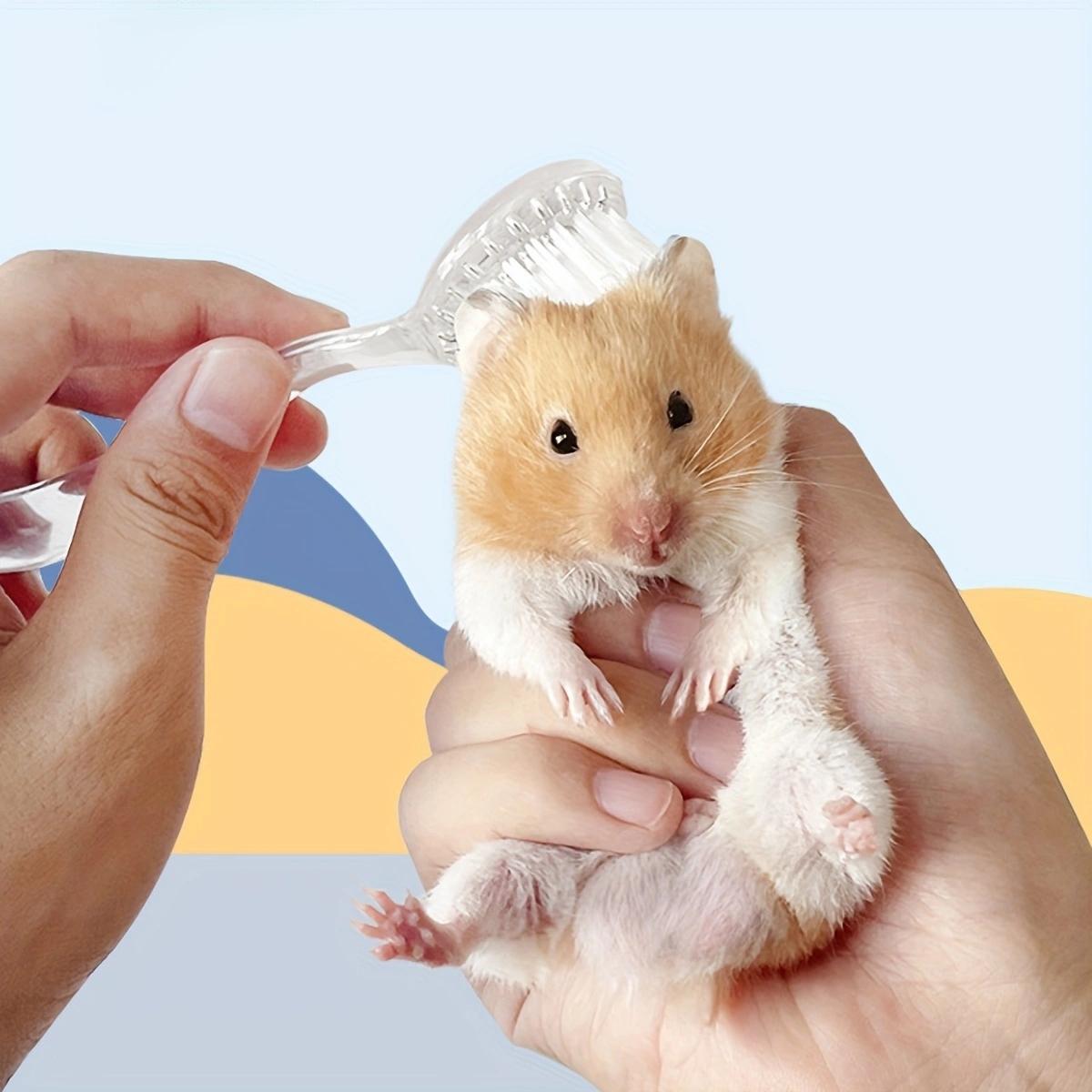 

1pc Clear Hamster Massage Brush, Transparent Small Pet Cleaning Brush чистий