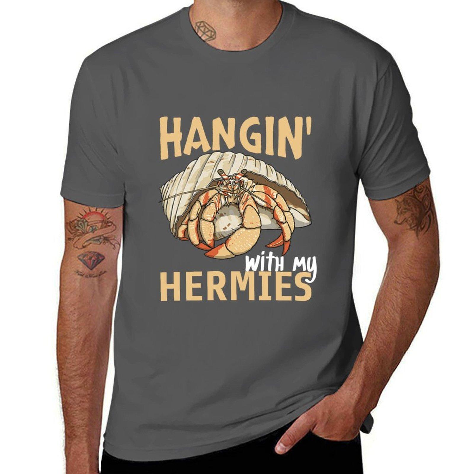 

Hermit Crab TShirt Casual Loose Short Sleeve Tee for Men 4XL