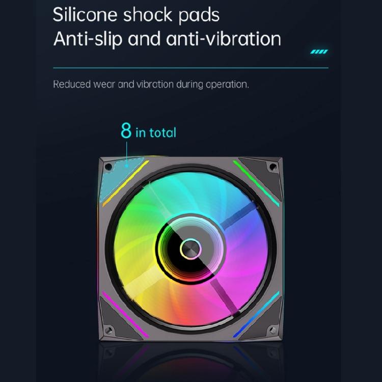 12x12cm Universal Computer Fan Addressable ARGB Asynchronous Light Support Silents PWM Technology Mirror Finish