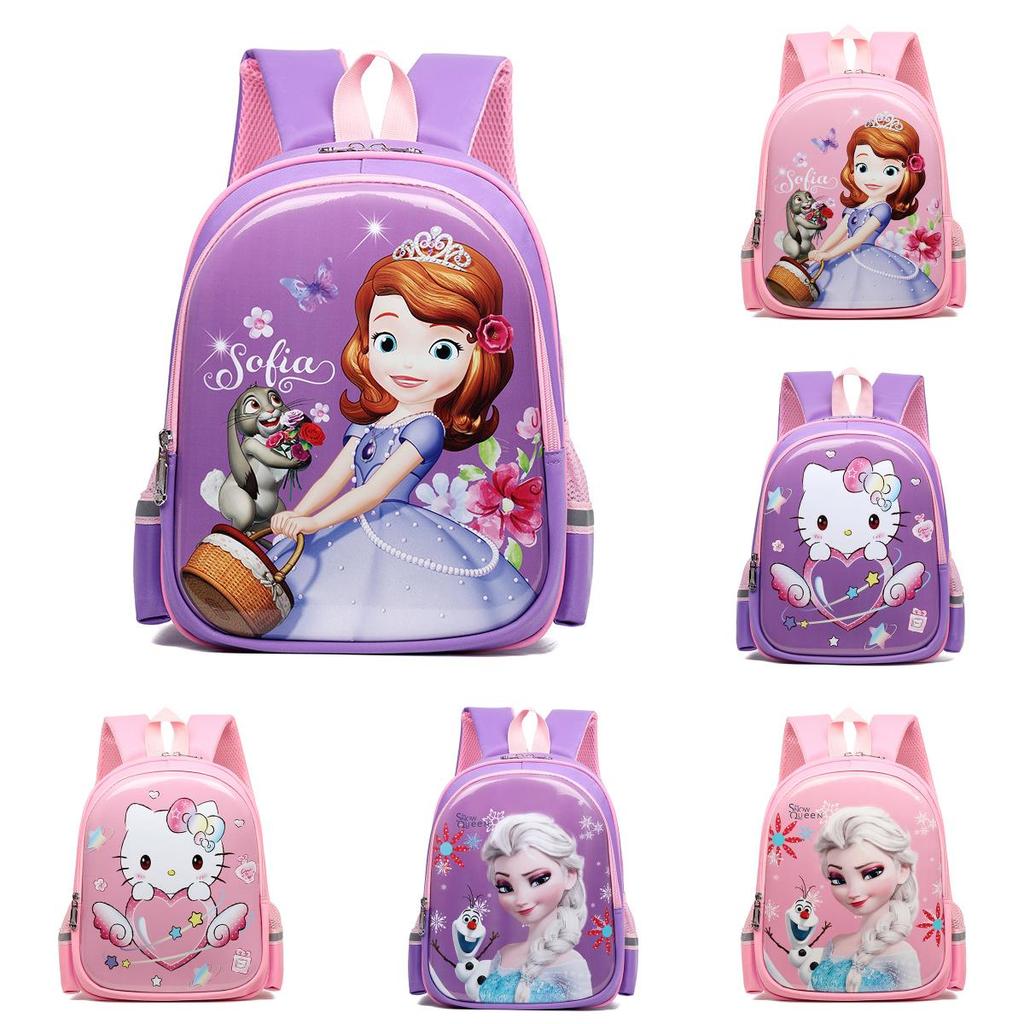 Elsa Sofia Hello Kitty Kids Travel Backpack With Airflow Mesh And Cartoon Design For Kindergarten Use