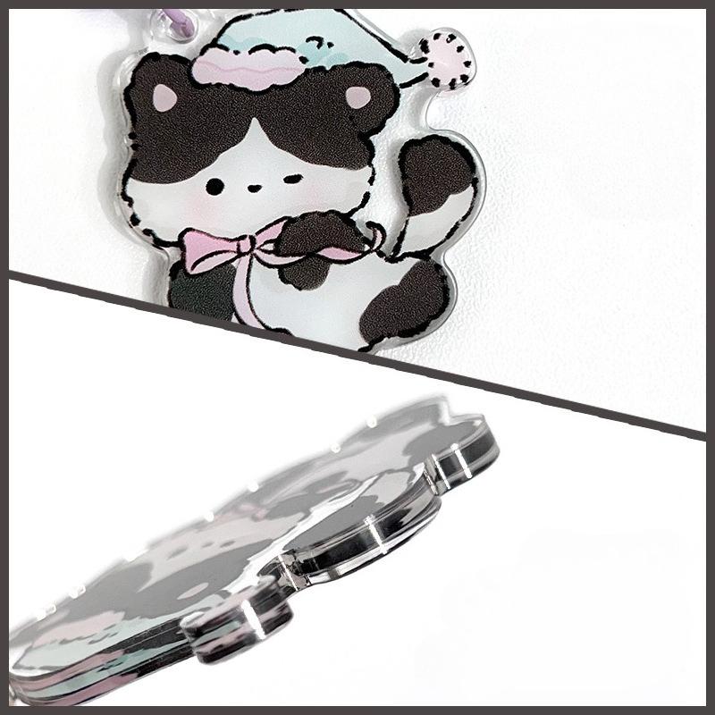 Llavero Acrílico Creativo DIY - Llavero de Puerta de Dibujos Animados de Gato Lindo - para Hombres y Mujeres - Accesorios para Bolsos - Colgadores de Llaveros de Forma Irregular