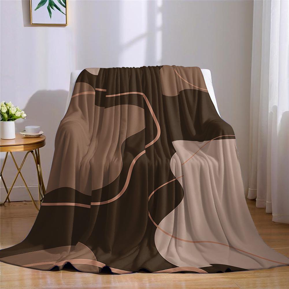 Brown Tone Curved Flannel Blanket Warm Soft Halloween Christmas Couch Warm Cozy Decorative Decor Gift For All Season