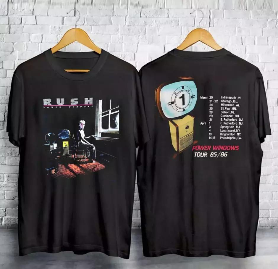 

РАСПРОДАЖА!! Футболка Rush Power Windows Tour 1985 Черная Концертная Группа 80-е Подарок США 3XL