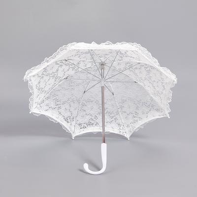 Hollowed Out Women's Lace Umbrellas Mesh Flower Lolita Mini Bridal Umbrella Transparent Delicate Wedding Decoration Props