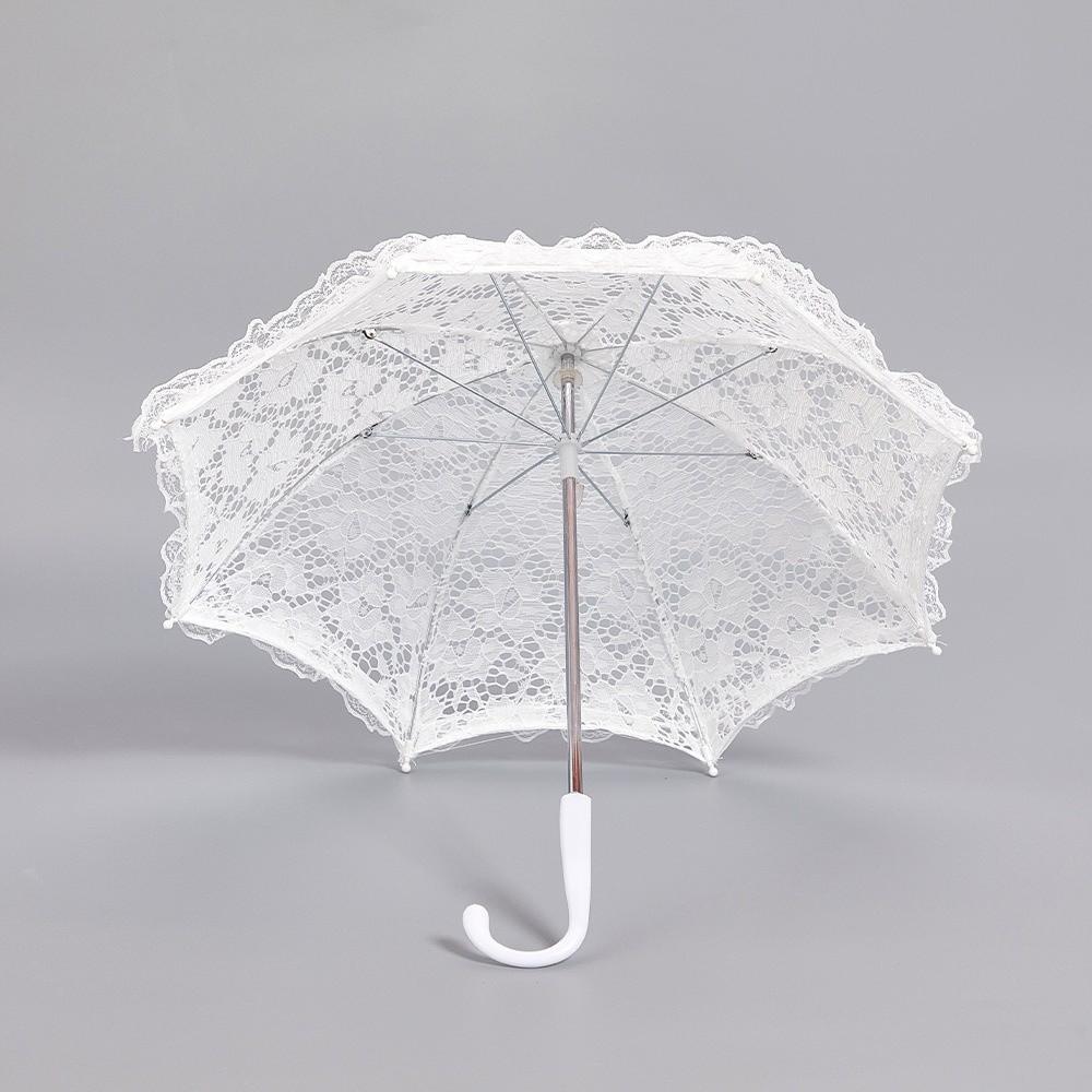 Hollowed Out Women's Lace Umbrellas Mesh Flower Lolita Mini Bridal Umbrella Transparent Delicate Wedding Decoration Props