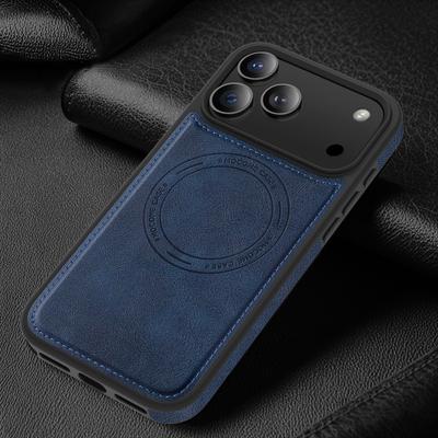 Leather Magnetic Shockproof Defender Case For iPhone 17 Air 16 15 14 13 12 11 Pro Max Plus for Magsafe Hybrid PC TPU Cover Funda