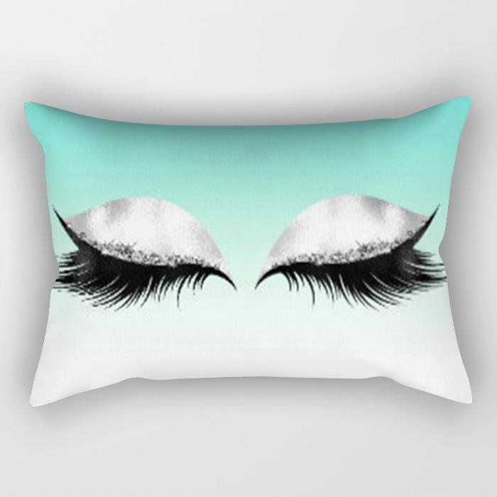 Eyelash Pillow Case European and American Fashion Sleep Waist Pillow Case Living Room Sofa Cushion Pillow Core
