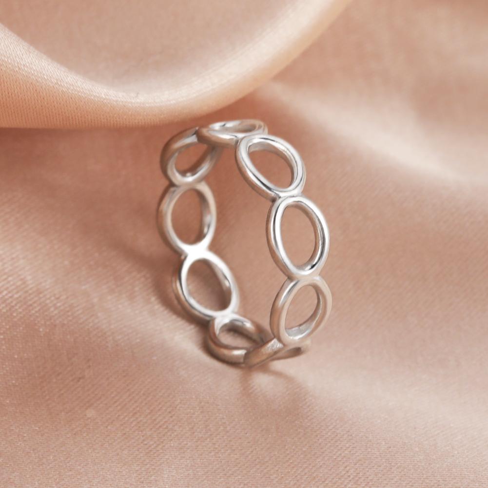Stainless Steel Women Rings Geometric Heart Aesthetic Adjustable Open Finger Ring Fashion Party Jewelry Gifts