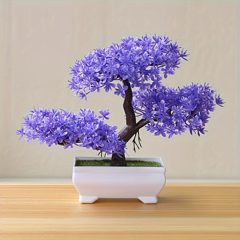 Miniature Artificial Pine Bonsai - Lifelike White Potted Plant for Home and Office Decor, Perfect for Table, Shelf, or Window Display