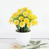 Plastic Daisy Round Bonsai Sunflower Pot Artificial Flowers With Vase Set Home Decor Wedding Decoration Potted Plants