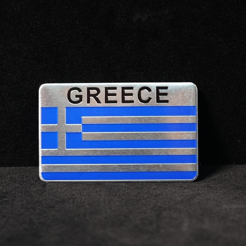2 pièces/set drapeau grec drapeau Grec LOGO GRÈCE alliage d'aluminium autocollant de voiture logo de voiture modification de voiture panneau de voiture plaque signalétique logo de voiture autocollant de voiture rayure de carrosserie
