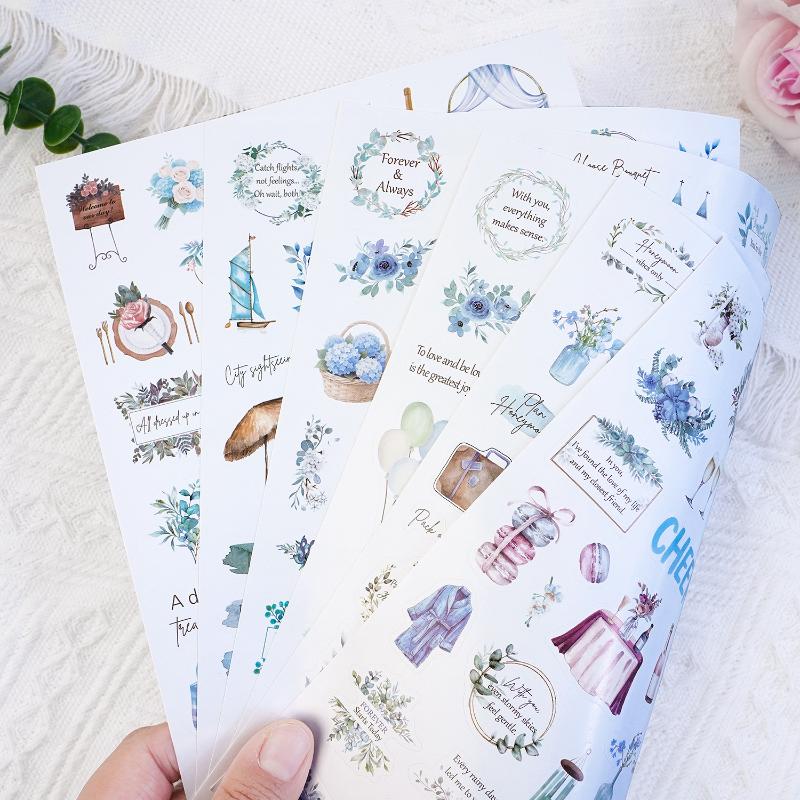 New 6sheet Wedding Bliss Stickers Romantic Wedding Theme Self-Adhesive Journal Sticker For Wedding Plan Scrapbooking DIY Decor