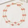13mm Lucky 20 Flowers Four-leaf Clover Necklace 90cm Reversible Sweater Chain