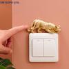 New Hot!Leopard Light Switch Decoration Resin Leopard Figurine Self-Adhesive Detachable Wall Sticker Switch Ornament Home Decor