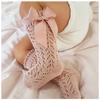 Barn Jenter Royal Style Sløyfe Knehøye Nettstrømper.Baby Småbarn Bowknot In Tube Socks.Kid Hollow Out Sox Sox 0-6Y