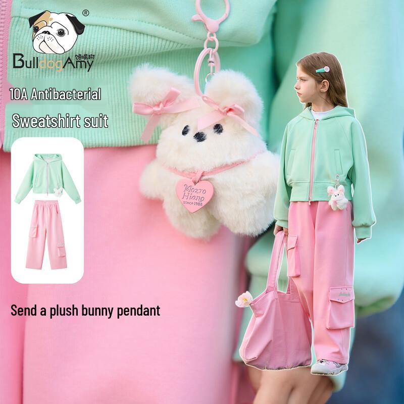 

CHANZUIGOU Girls Sweet Rabbit Print Sweatshirt & Pants Set 140 cm