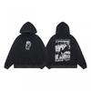Mens Oversized Distressed Washed Hoodie With Letter Print Loose Fit Cotton Sweatshirt Fall