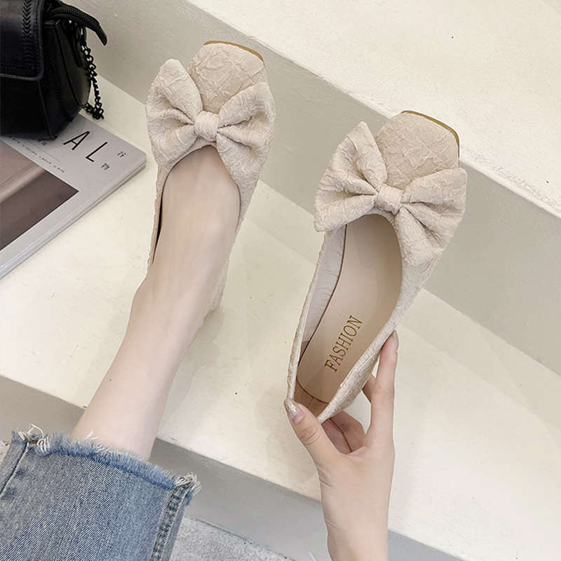 Gentle women's shoes pregnant women pedal temperament soft-soled single shoes women's new summer flat-bottomed non-slip Doudou shoes in 2025
