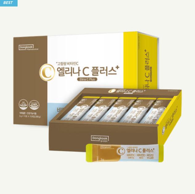Dongkook Elina C Plus High-Strength Vitamin C, D & Biotin (100 Sticks)