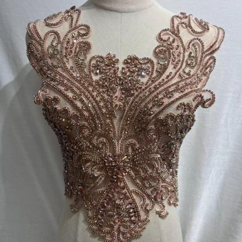 19 Barev Ručně Šité Korálky s Krystaly Krajka Našívací Nášivky s Kamínky na Korzet Šaty Dekorace pro Svatbu