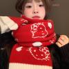 Kitty Cat Double-Sided Knit Scarf: Women's Autumn/Winter Korean Style Thick Warm Neck Gaiter