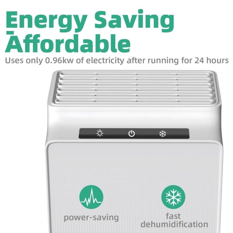 Efficient Room Dehumidifier Portable Dehumidifier Small Dehumidifier with Light ABS Texture for Living Environment